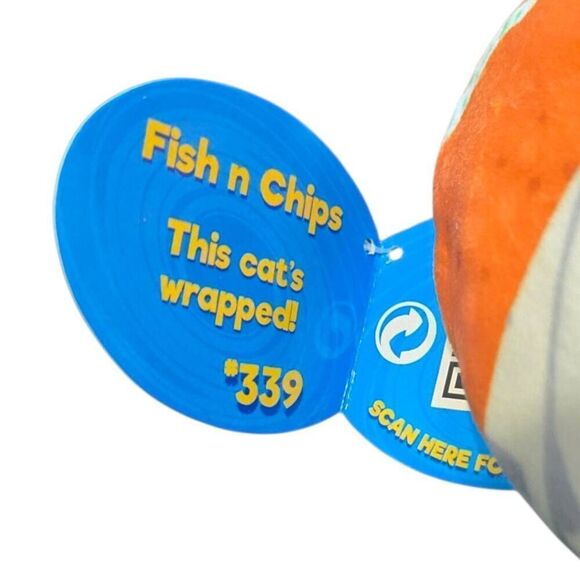 Cats VS Pickles Fish N Chips #339 Bean Bag NWT - Picture 2 of 3